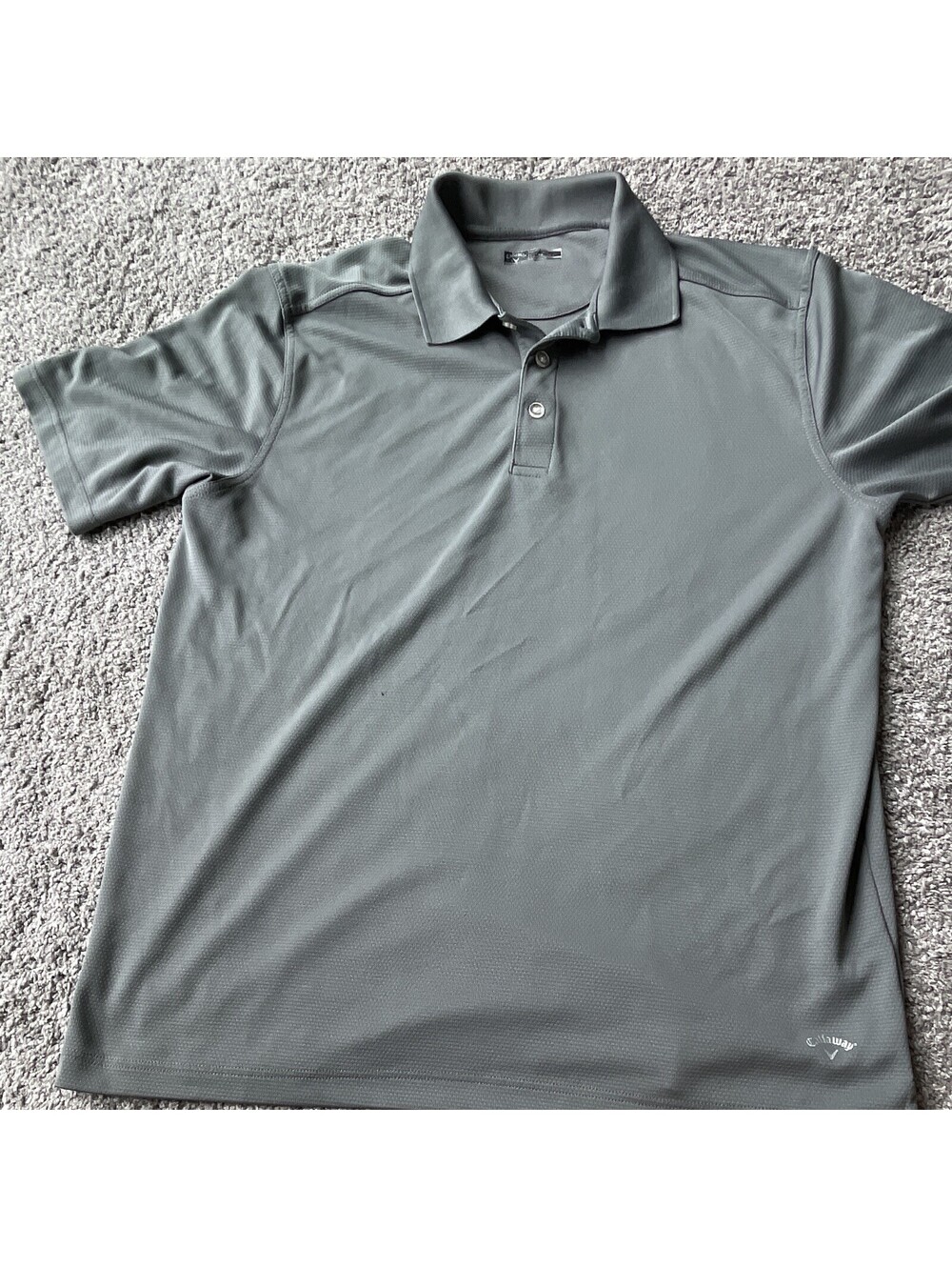 Callaway Men's Gray Golf Polo Shirt L Short Sleeve Breathable Polyester Logo